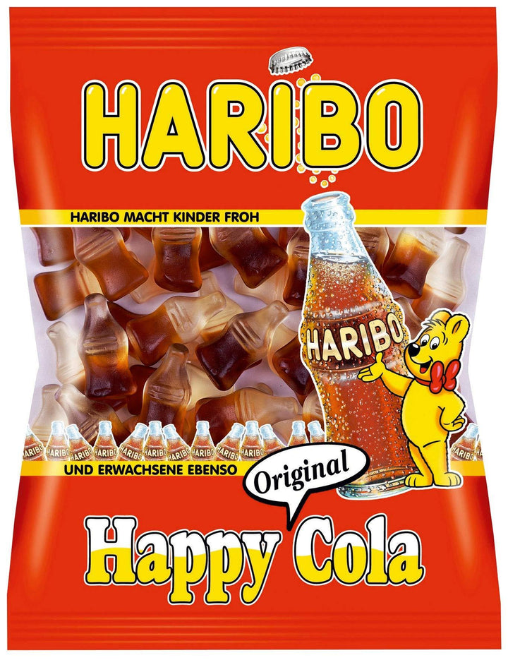 Haribo Happy Cola Bottle Gummies – 30 x 80g Bags | Classic Cola Flavour Jelly Sweets in Bulk | Perfect for Sharing, Gifting & Snacking