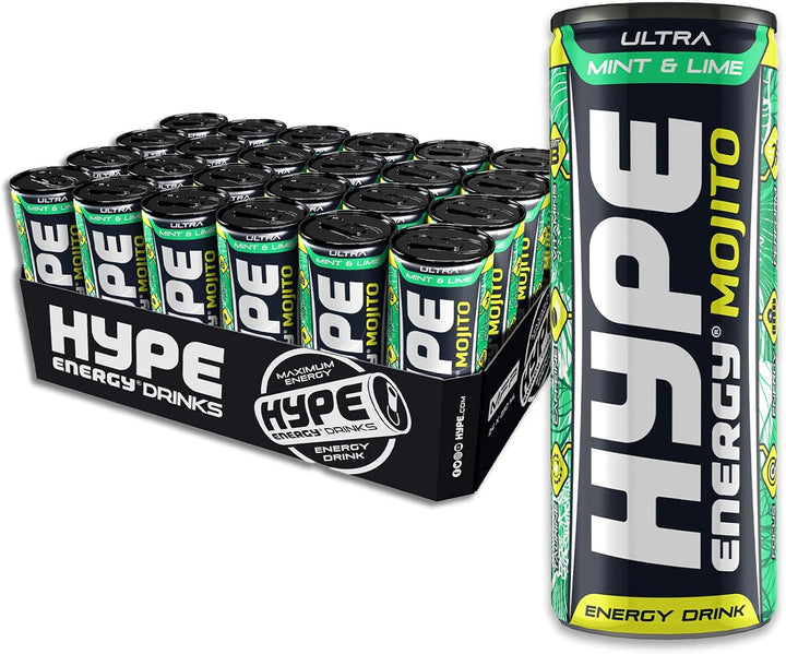 Hype Energy MFP Classic Energy Drink – 24 x 250ml Cans | Caffeine, Taurine & 5 B-Vitamins | Vegan & Gluten-Free | Bold Flavour, Powerful Energy