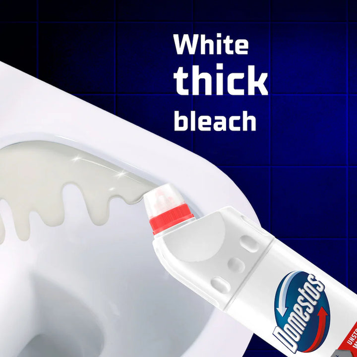 Domestos White & Sparkle Thick Bleach – Case of 9 x 750ml | Kills 99.9% of Germs | Whitening & Limescale Protection | Fresh Scent