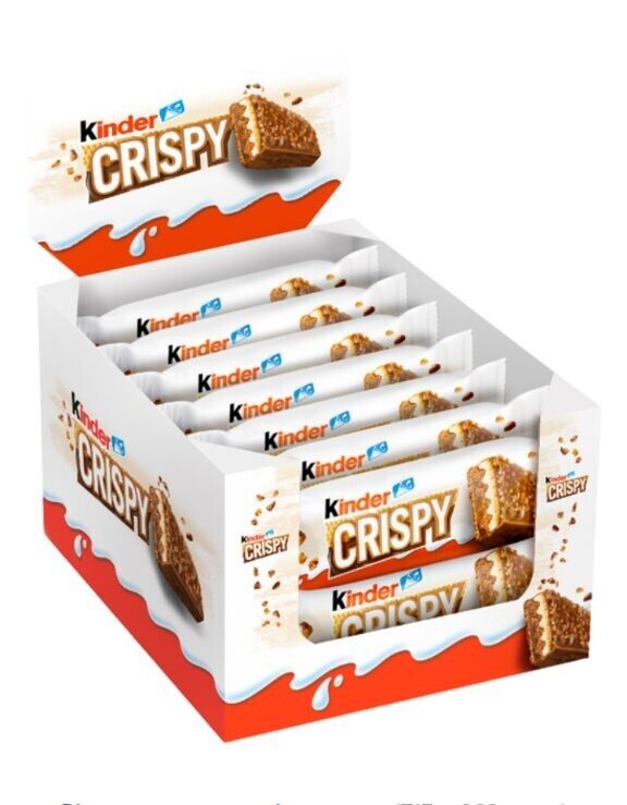 Kinder Crispy Chocolate Bars – 14 × 34g Multipack | Crunchy Wafer & Milk Chocolate | Bulk Value Pack, Individually Wrapped, Snack-Size, Share Box (476g)