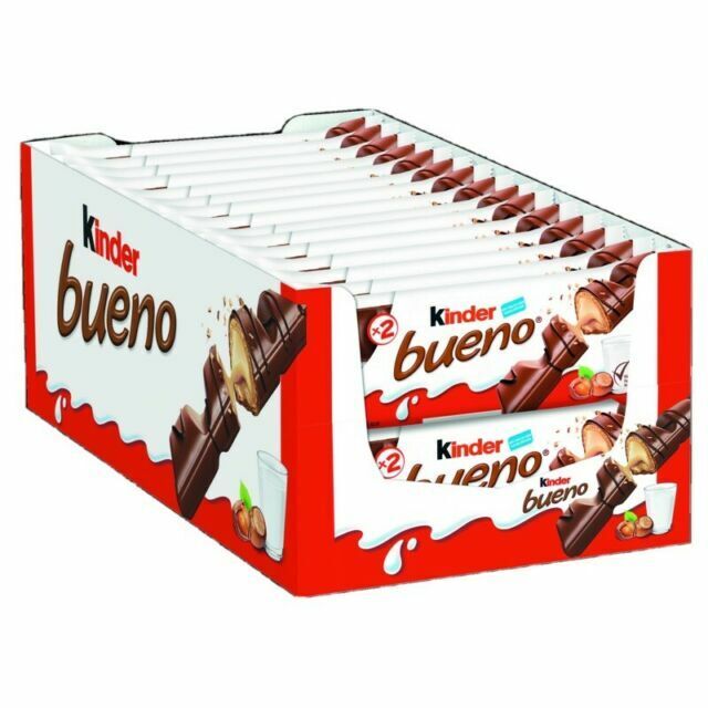 Kinder Bueno Classic Chocolate Bars – 15 × 43g Multipack | Hazelnut Cream & Crispy Wafer | Individually Wrapped | Bulk Value Share Pack (645g)
