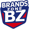 Logo of Brands Zone with 'BZ' in white on a blue and red background