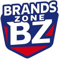 Logo of Brands Zone with 'BZ' in white on a blue and red background