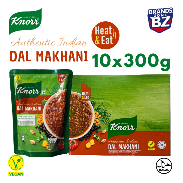 Knorr Authentic Indian Dal Makhani Pack of 10 x 300g | Heat & Eat Meal | Double-Serve | Halal Vegetarian