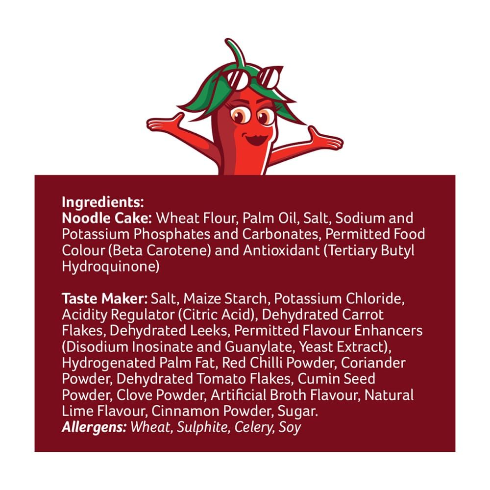 Knorr Chattpatta Noodles 18 x 200g | Spicy Masala Flavour | Family Value Pack