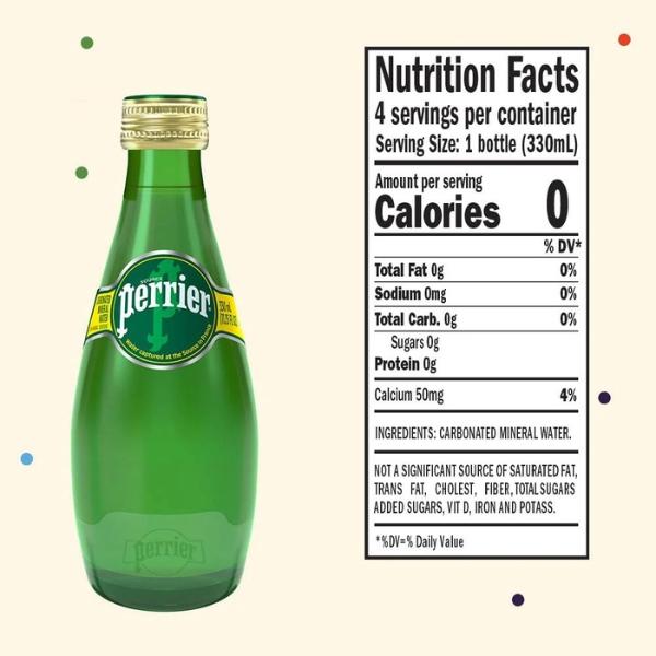 Perrier Sparkling Natural Mineral Water – 24 x 300ml Bottles | Zero Sugar & Calories | Crisp, Refreshing Bubbles