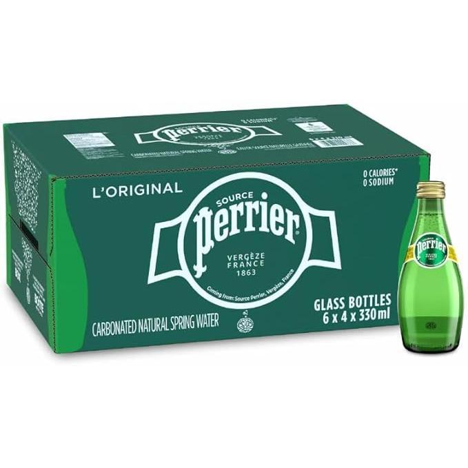Perrier Sparkling Natural Mineral Water – 24 x 300ml Bottles | Zero Sugar & Calories | Crisp, Refreshing Bubbles