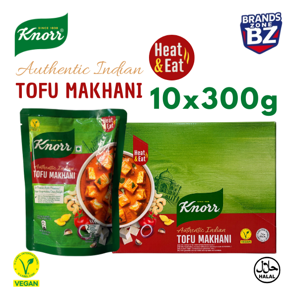 Knorr Authentic Indian Tofu Makhani Pack of 10 x 300g | Heat & Eat Meal | Halal Vegetarian