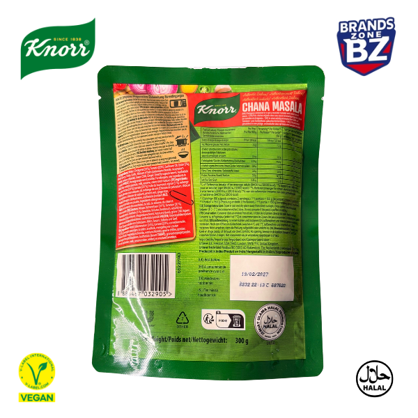Knorr Authentic Indian Chana Masala Pack of 10 x 300g | Heat & Eat Meal | Halal Vegetarian