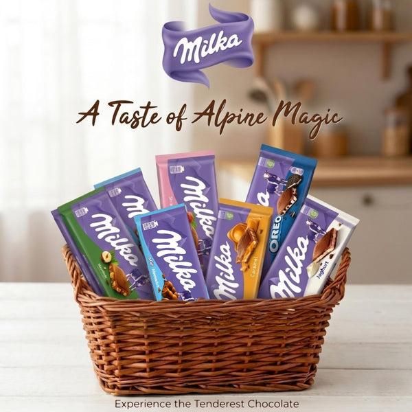 Milka Assorted Chocolate Bars Variety Pack | 12 Different Flavours | 12 Pack (1 Bar of Each)