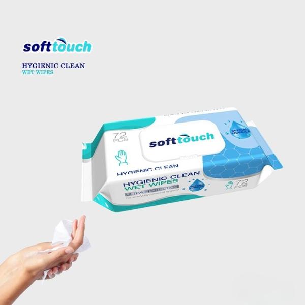 Soft Touch Antibacterial Wipes 24 x 72 Wipes | Gentle, Quick-Drying & Durable | Everyday Hygiene for Home, Office, School & Travel | Resealable Flip-Top Pack