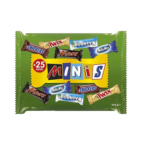 Minis Mixed Chocolate 500g – Assorted Mini Chocolate Bars & Treats