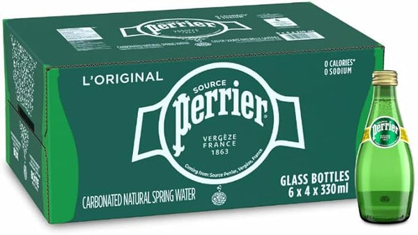Perrier Sparkling Natural Mineral Water – 24 x 300ml Bottles | Zero Sugar & Calories | Crisp, Refreshing Bubbles