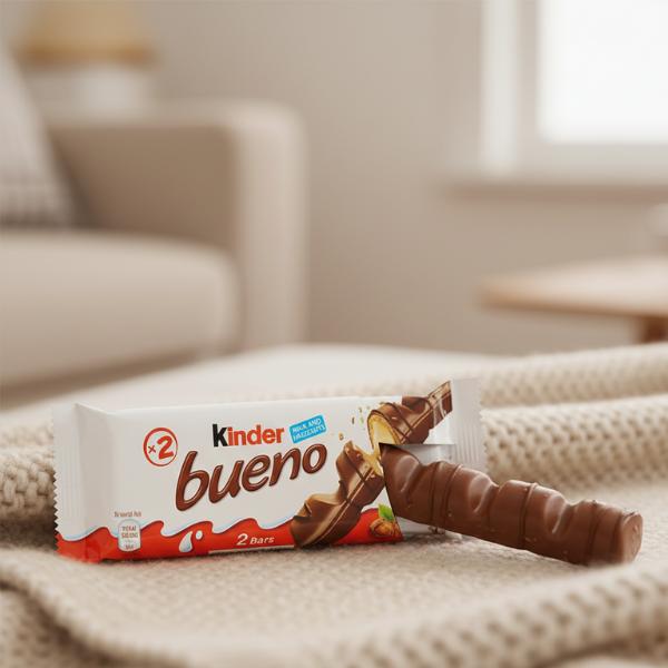 Kinder Bueno Classic Chocolate Bars 15 × 43g | Hazelnut Cream & Crispy Wafer | Individually Wrapped Share Pack | Office, Party & Bulk Treats | 645g