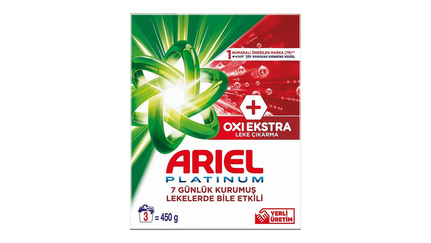 Ariel Oxi Extra Hygiene Powder Laundry Detergent 22x450g | Oxi Stain Removal for Coloured Laundry | Small Pack