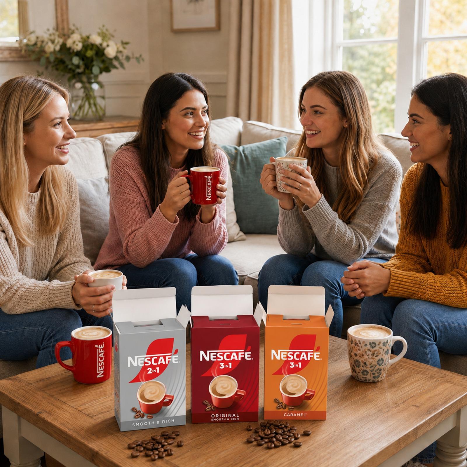Nescafé 2in1 & 3in1 Instant Coffee | Original, Caramel & Smooth Rich Flavours | 11 x 6 Sachets