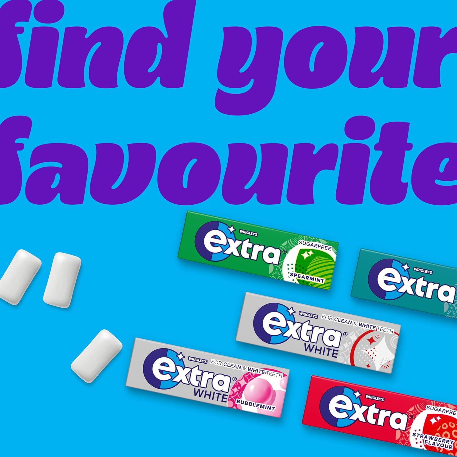 Wrigley’s Extra Sugar Free Chewing Gum Multipack 30 x 10 Pieces – Assorted Flavours with Xylitol, Long Lasting Freshness, Bulk Pack for Home, Office, Travel & Sharing