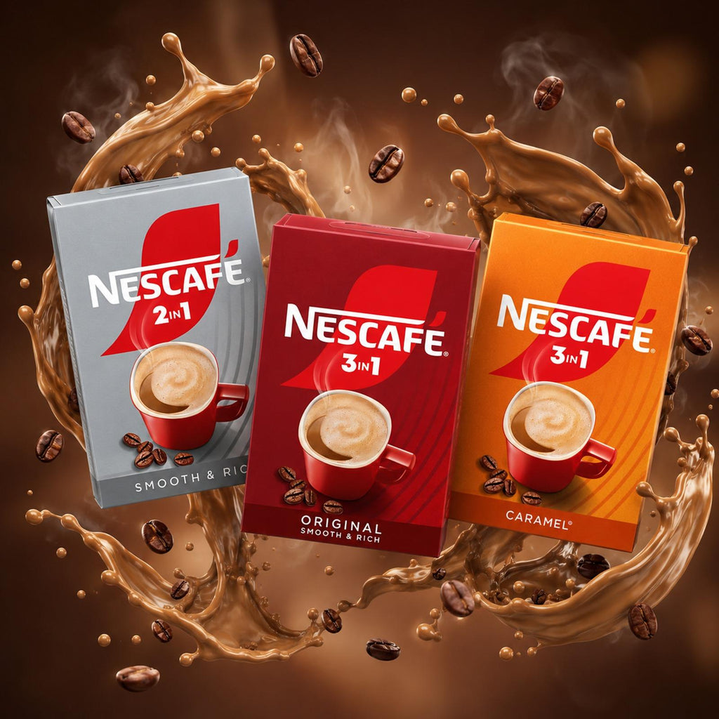 Nescafé 2in1 & 3in1 Instant Coffee | Original, Caramel & Smooth Rich Flavours | 11 x 6 Sachets