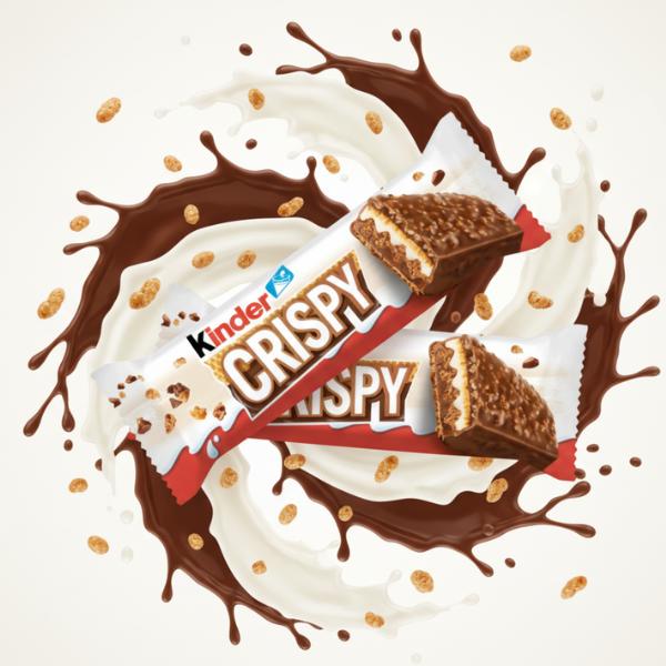 Kinder Crispy Chocolate Bars – 14 × 34g Multipack | Crunchy Wafer & Milk Chocolate | Bulk Value Pack, Individually Wrapped, Snack-Size, Share Box (476g)