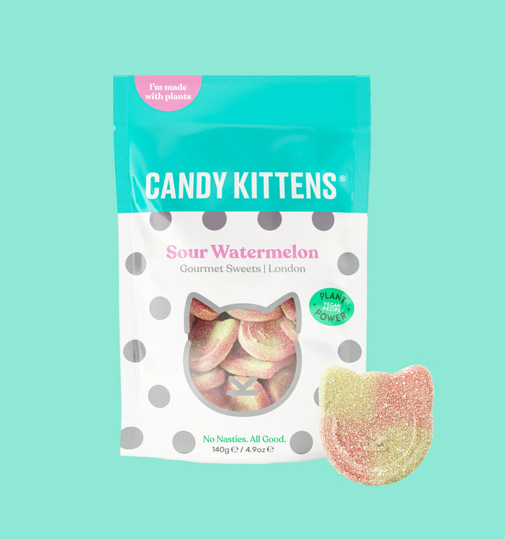 Candy Kittens Sour Watermelon Gummies 10 x 140g | Vegan Sharing Packs