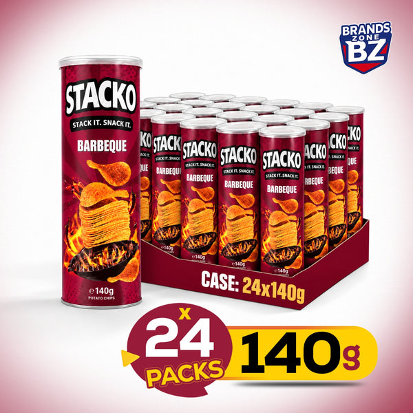 STACKO Barbeque Flavoured Potato Chips – 140g