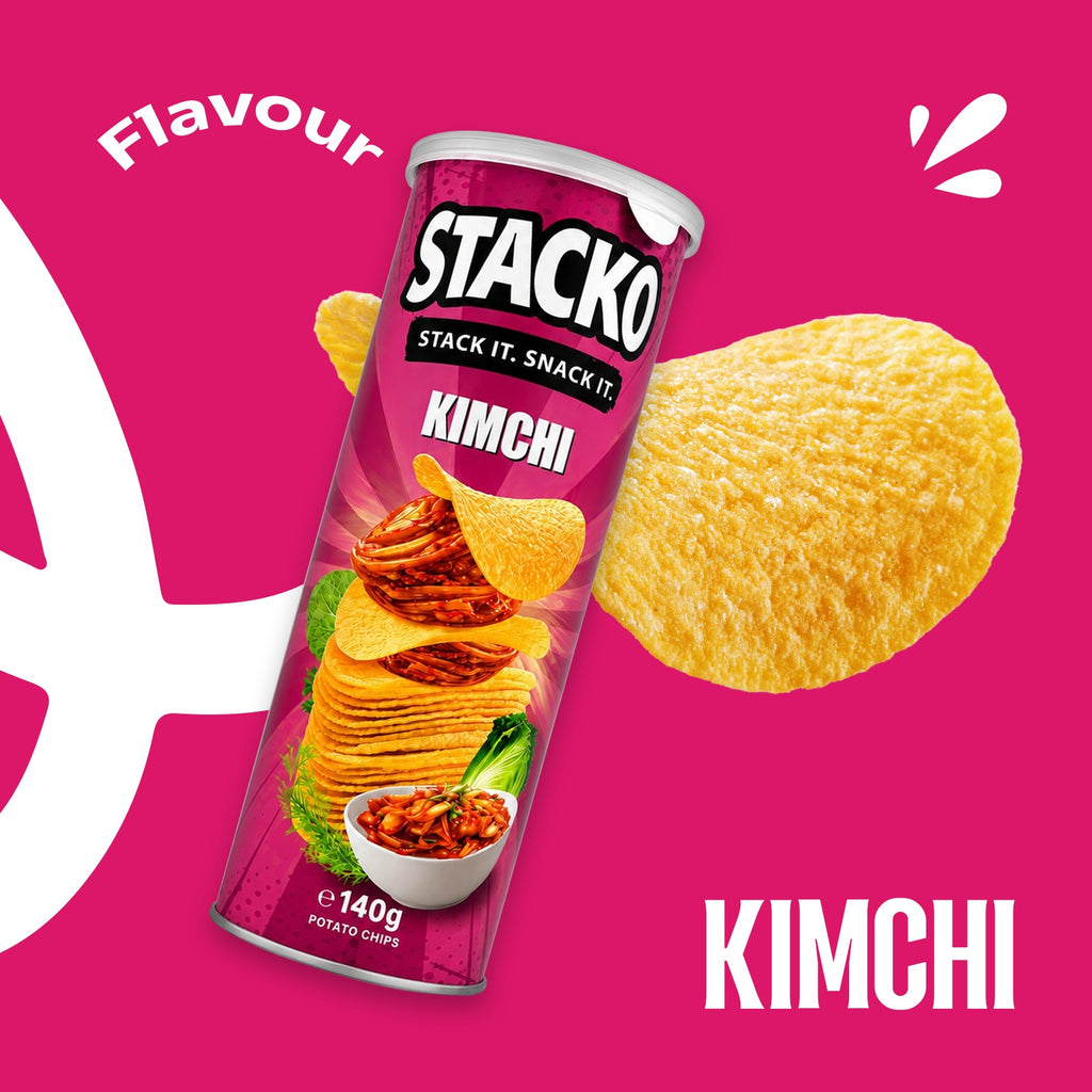 STACKO Kimchi Flavoured Potato Chips – 140g