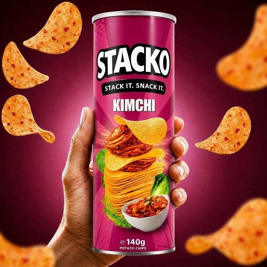 STACKO Kimchi Flavoured Potato Chips – 140g