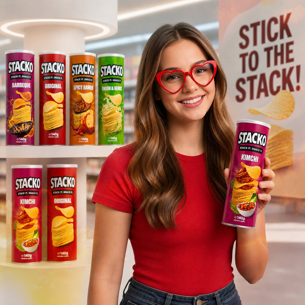 STACKO Mixed Flavour Potato Chips – Multipack of 15 (140g Each)