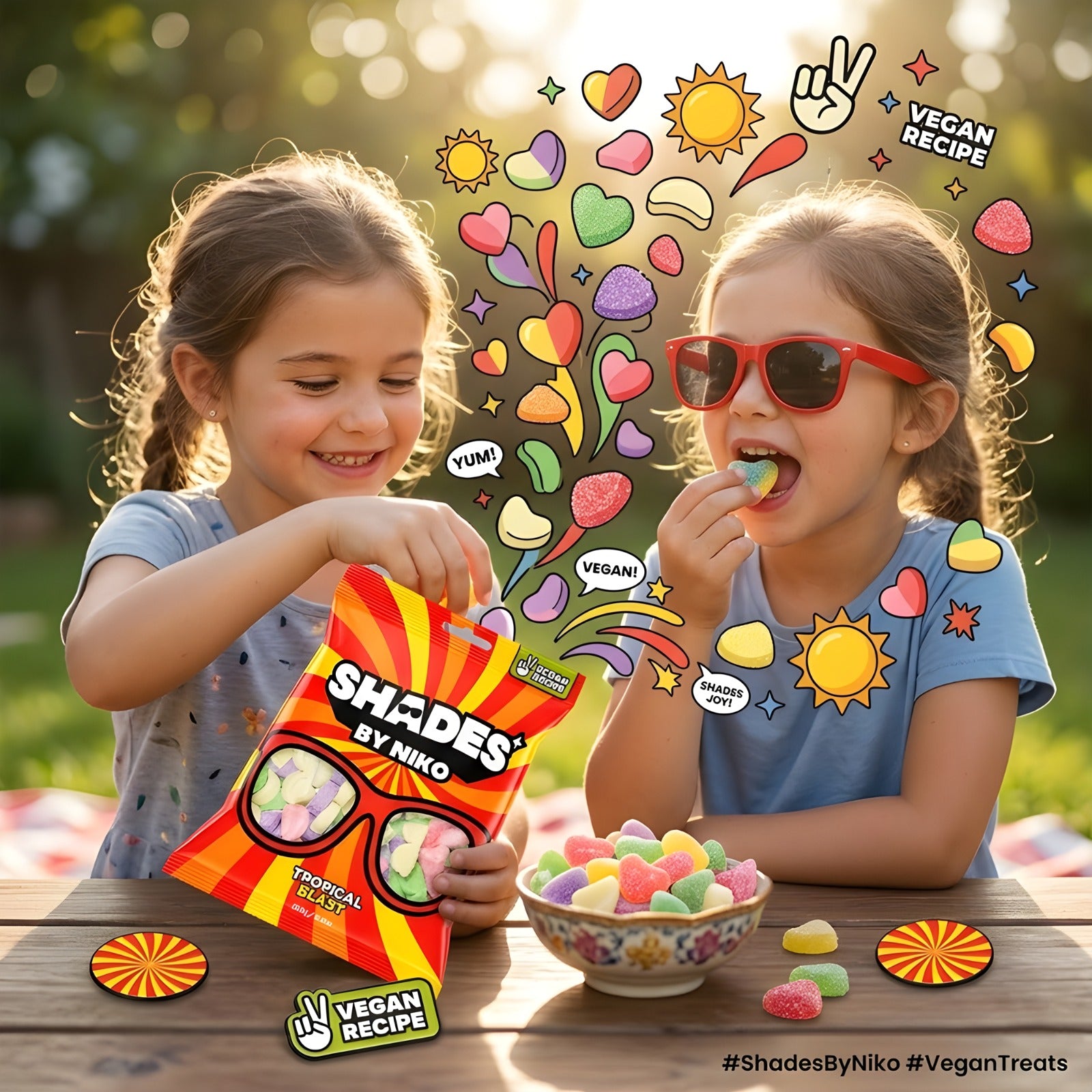 Shades by Niko Tropical Blast 18x150g Halal Vegan Chewy Fruit Sweets
