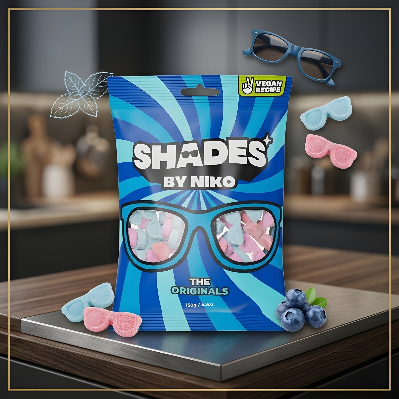 Shades by Niko The Original  18x150g Halal Vegan Chewy Fruit Sweets