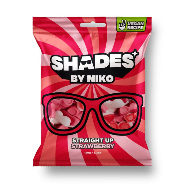 Shades by Niko Straight Up Strawberry  20x150g Halal Vegan Chewy Fruit Sweets