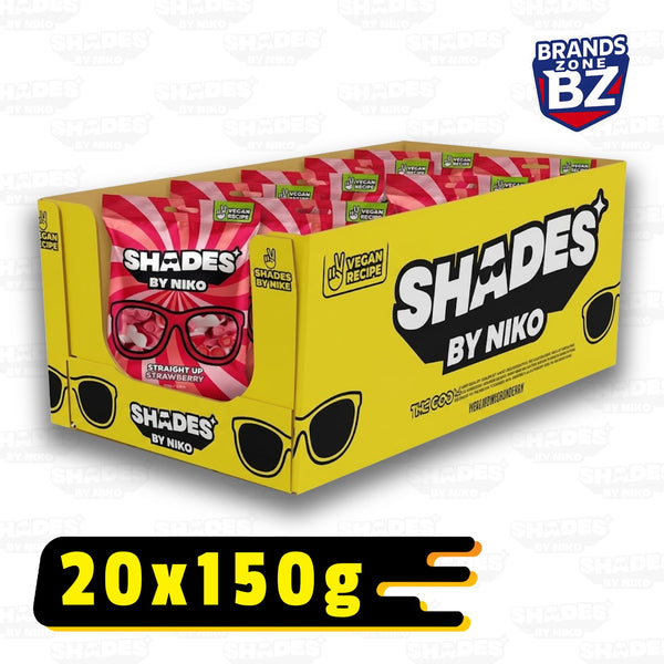 Shades by Niko Straight Up Strawberry  20x150g Halal Vegan Chewy Fruit Sweets