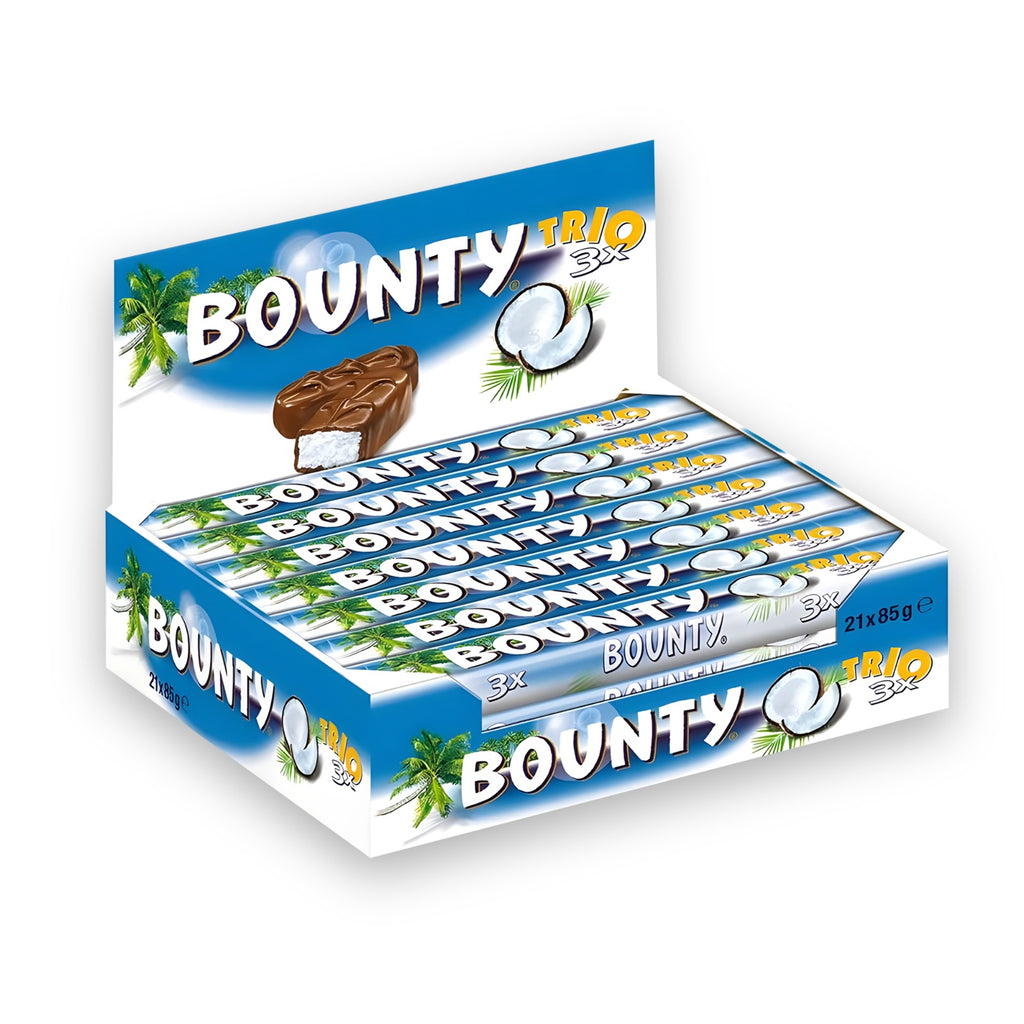 Bounty Trio Chocolate Bars 21 x 85g Multipack – Delicious Coconut Filled Milk Chocolate Treat
