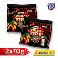 Yumsu Chilli Fire Extreme Flavour Instant Noodles, 2 x 70g (4 packs in 1)