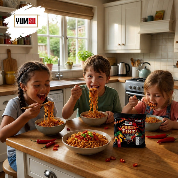 Yumsu Chilli Fire Extreme Flavour Instant Noodles, 2 x 70g (4 packs in 1)