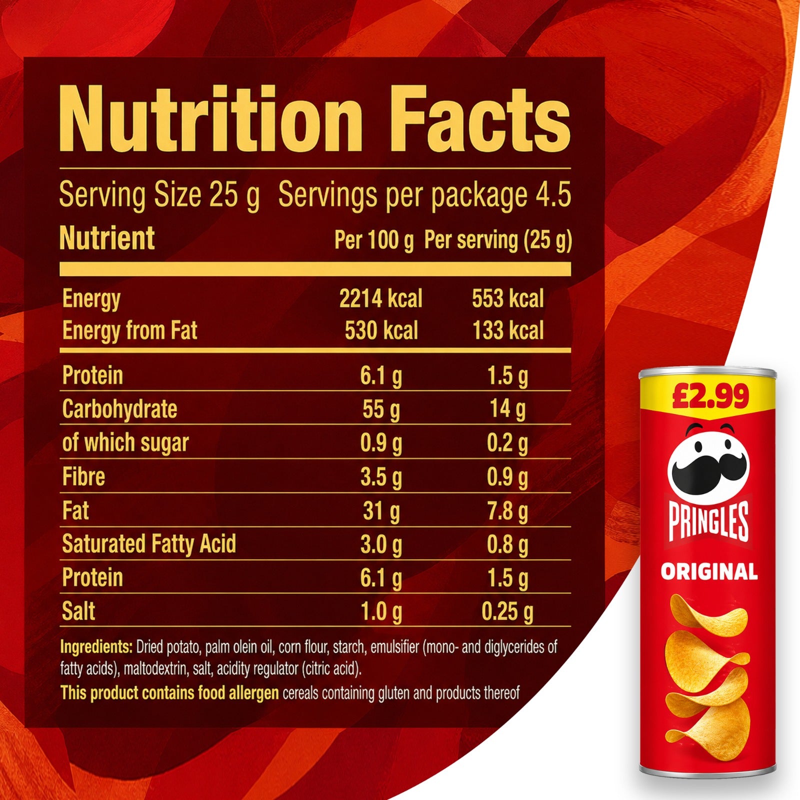 Pringles Crisps – Pack of 6 x 165g | Flavour Options Available