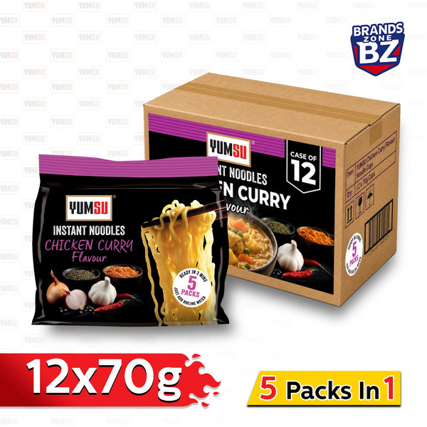 Yumsu Chicken Curry Instant Noodles – 12 x 70g (5 Pack in 1)