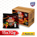 Yumsu Chilli Fire Extreme Flavour Instant Noodles, 15 x 70g (4 packs in 1)