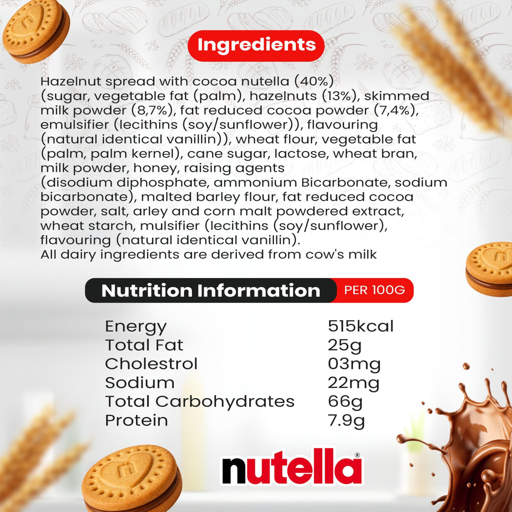 Nutella Biscuits (20 × 166g Packs) – Crispy Biscuits with Creamy Nutella Filling – Bulk Box