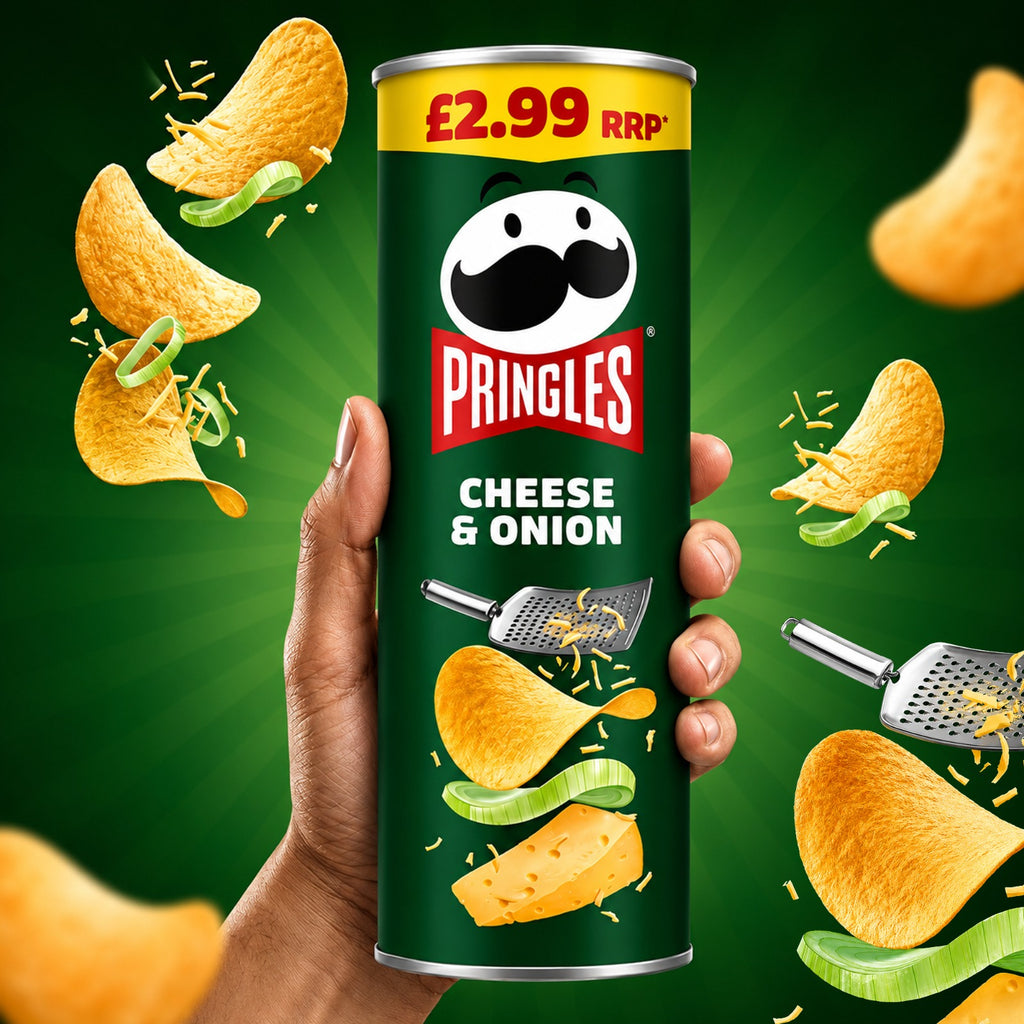 Pringles Cheese & Onion Flavour Crisps 6 x 165g | Sharing Pack