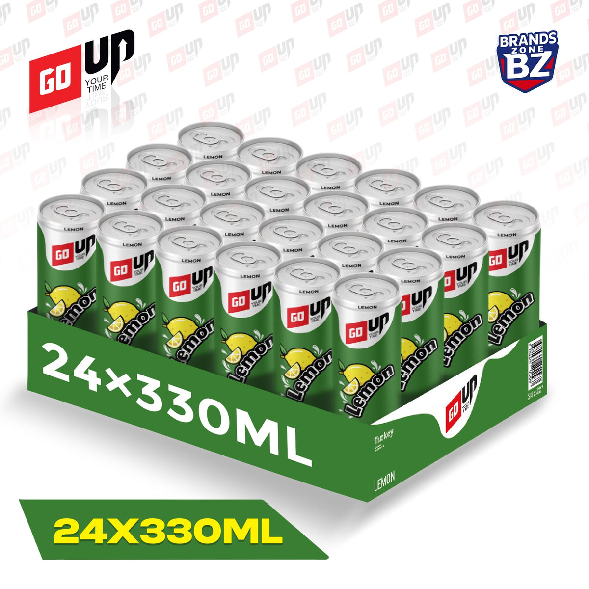GO UP Lemon Fizzy Drink 330ml – Pack of 24 Cans