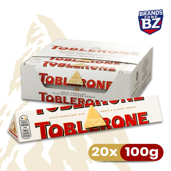 Toblerone White Chocolate With Honey & Almond 20x100g