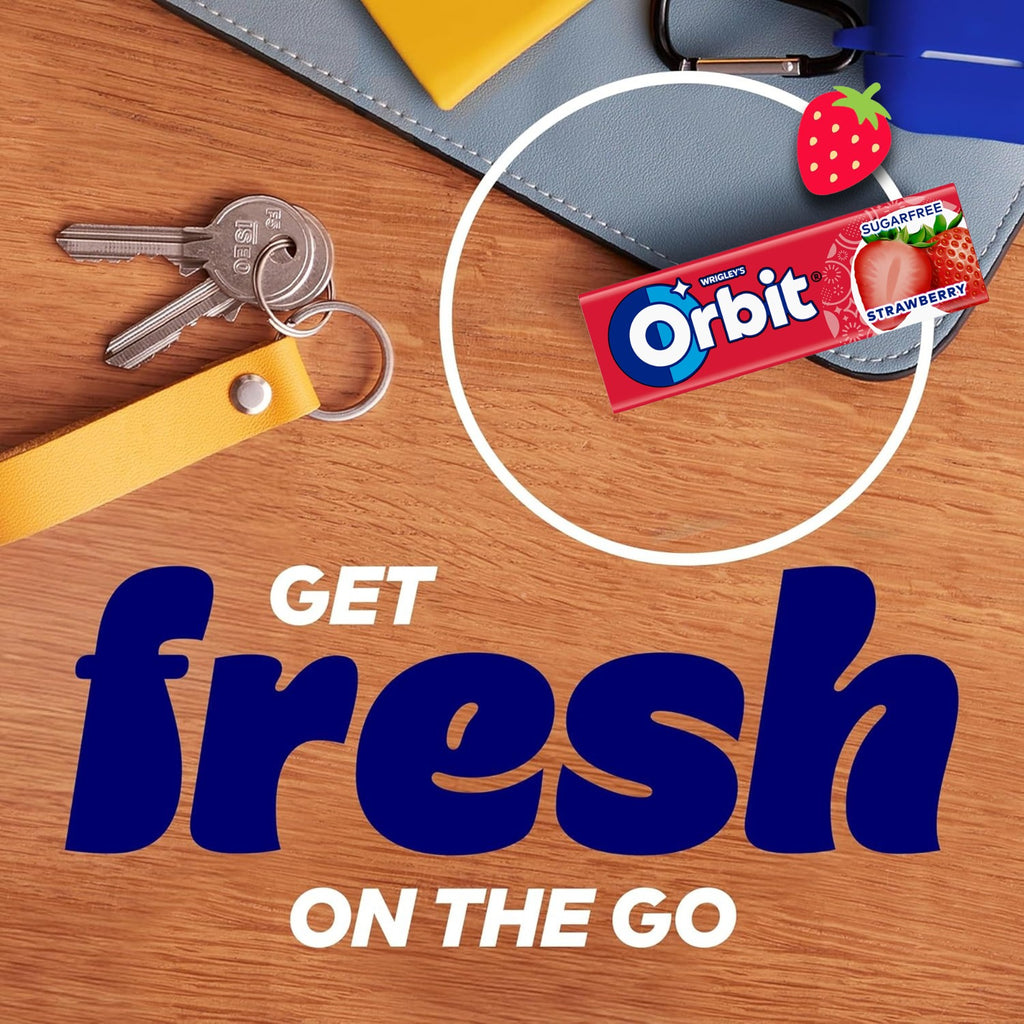 Orbit Chewing Gum Strawberry 14g – Box of 30 Packs