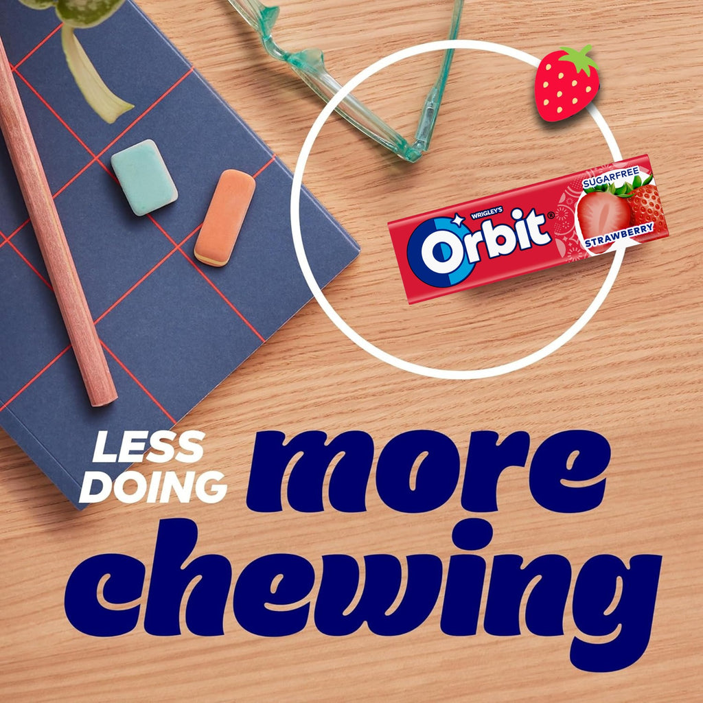 Orbit Chewing Gum Strawberry 14g – Box of 30 Packs