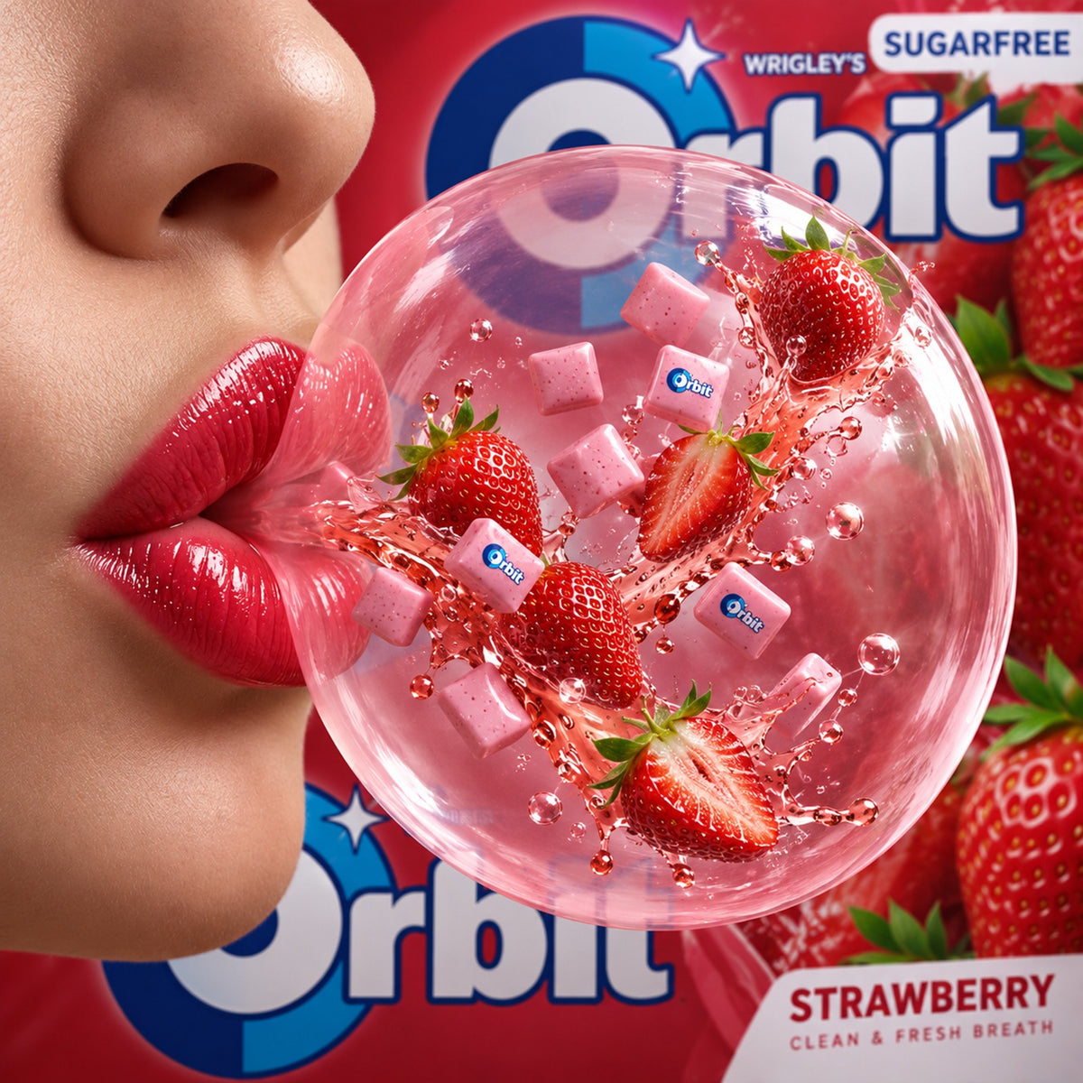 Orbit Chewing Gum Strawberry 14g – Box of 30 Packs