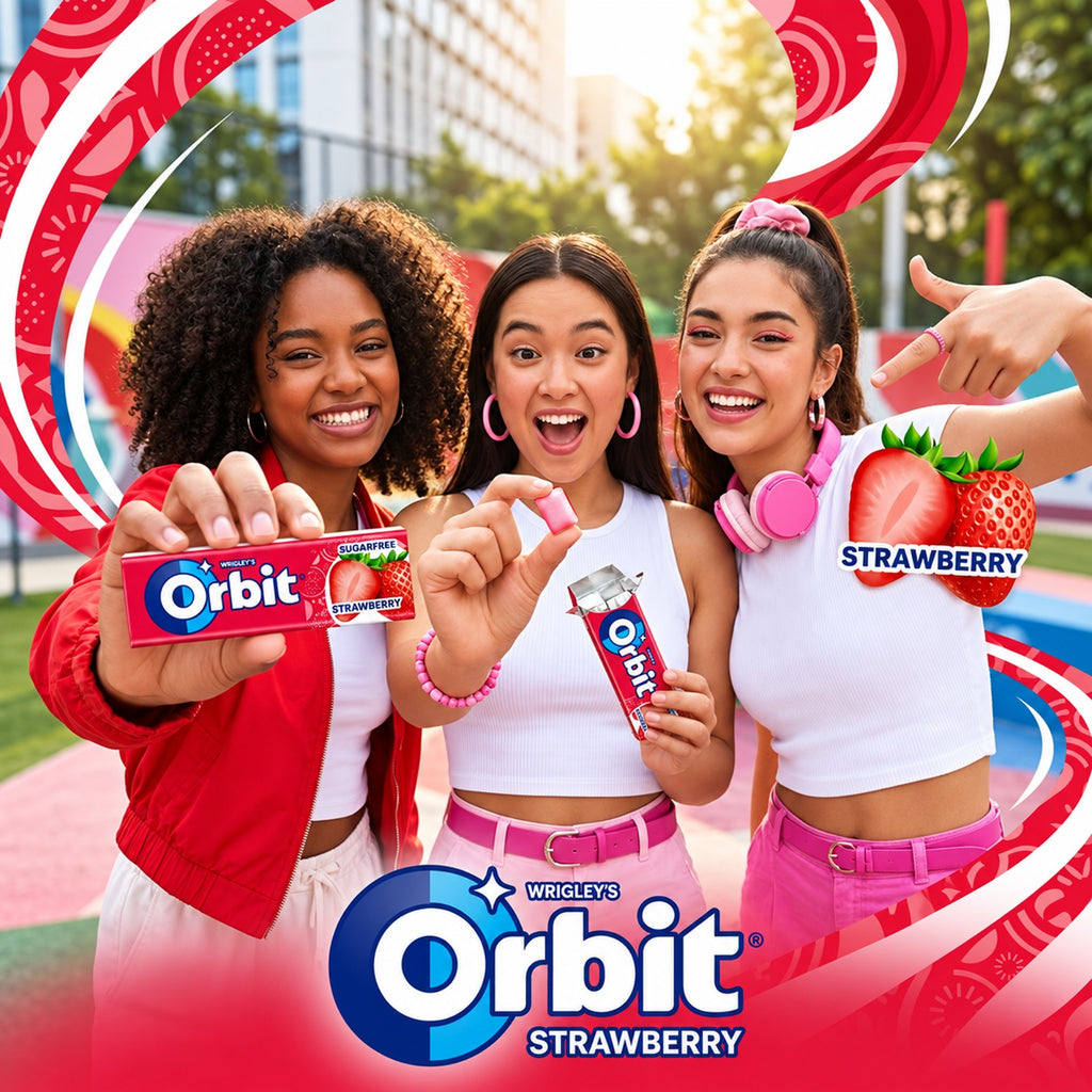 Orbit Chewing Gum Strawberry 14g – Box of 30 Packs