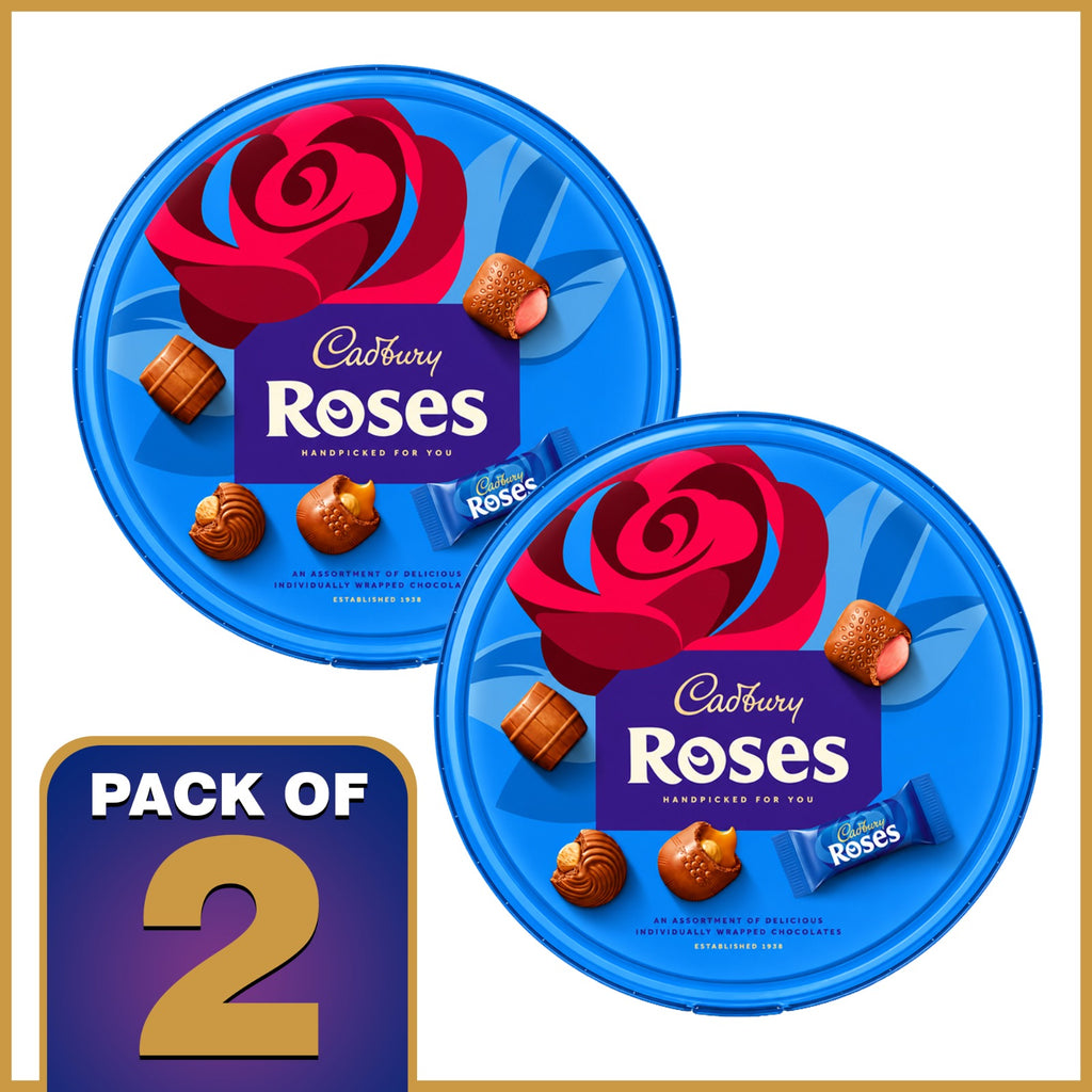 Cadbury Roses Chocolate Tub 475g – Single Tub or Pack of 2 | Assorted Milk Chocolates Sharing Gift Box