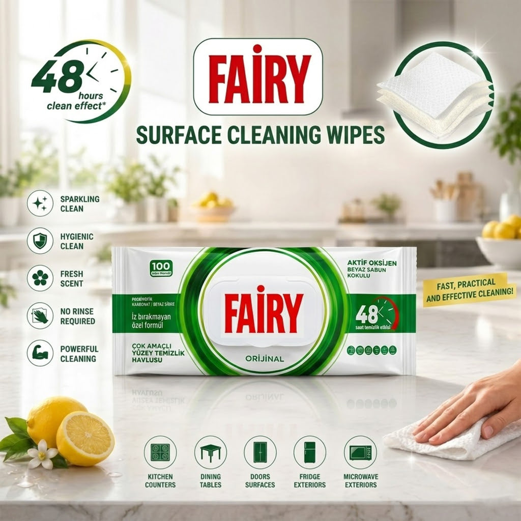 Fairy Multi-Surface Cleaning Wipes – 100 Disposable Wipes