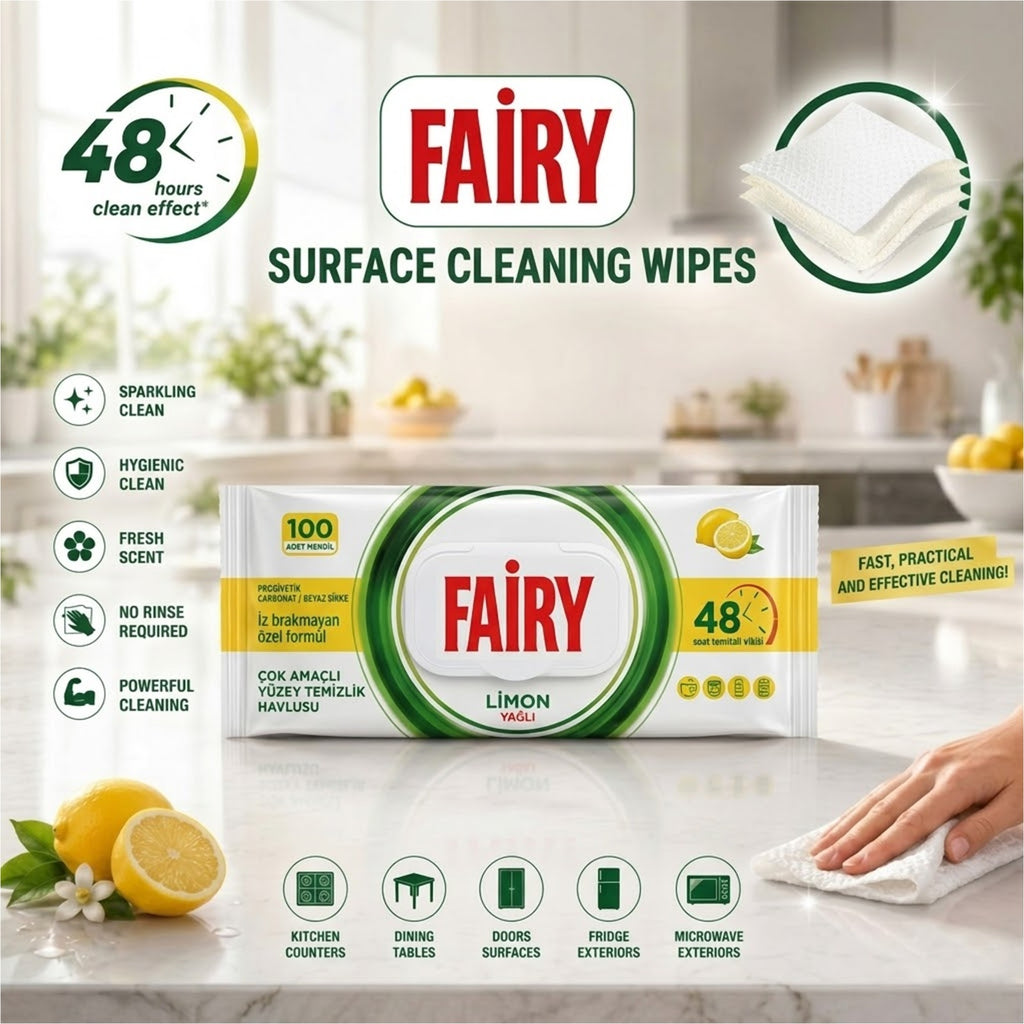 Fairy Multi-Surface Cleaning Wipes – 100 Disposable Wipes