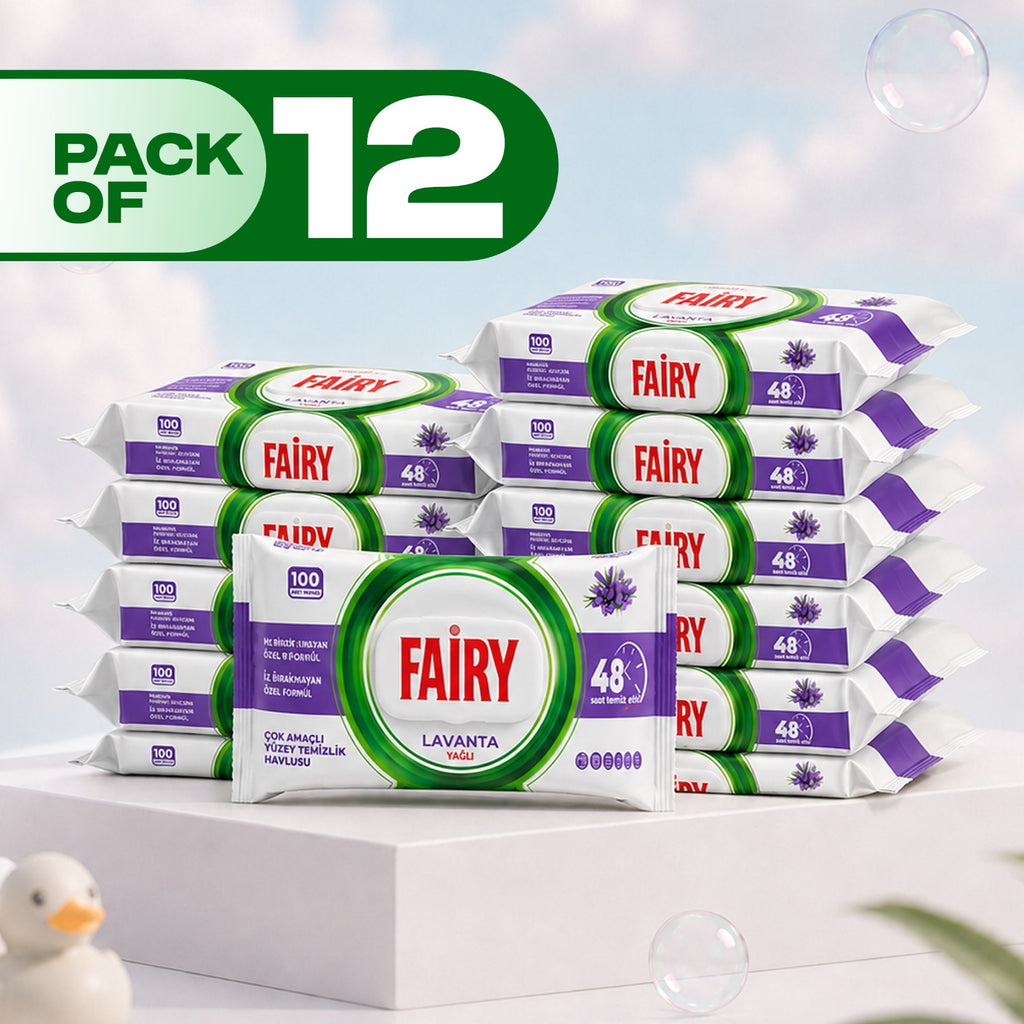 Fairy Multi-Surface Cleaning Wipes with Lavender Scent – 100 Disposable Wipes